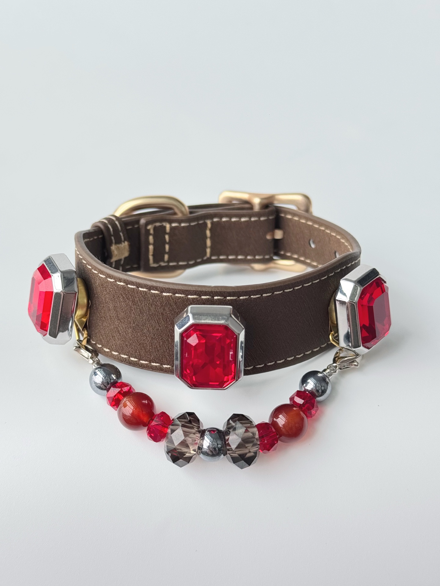 Crimson Cocoa Jewel Pet Collar · view 100258-03