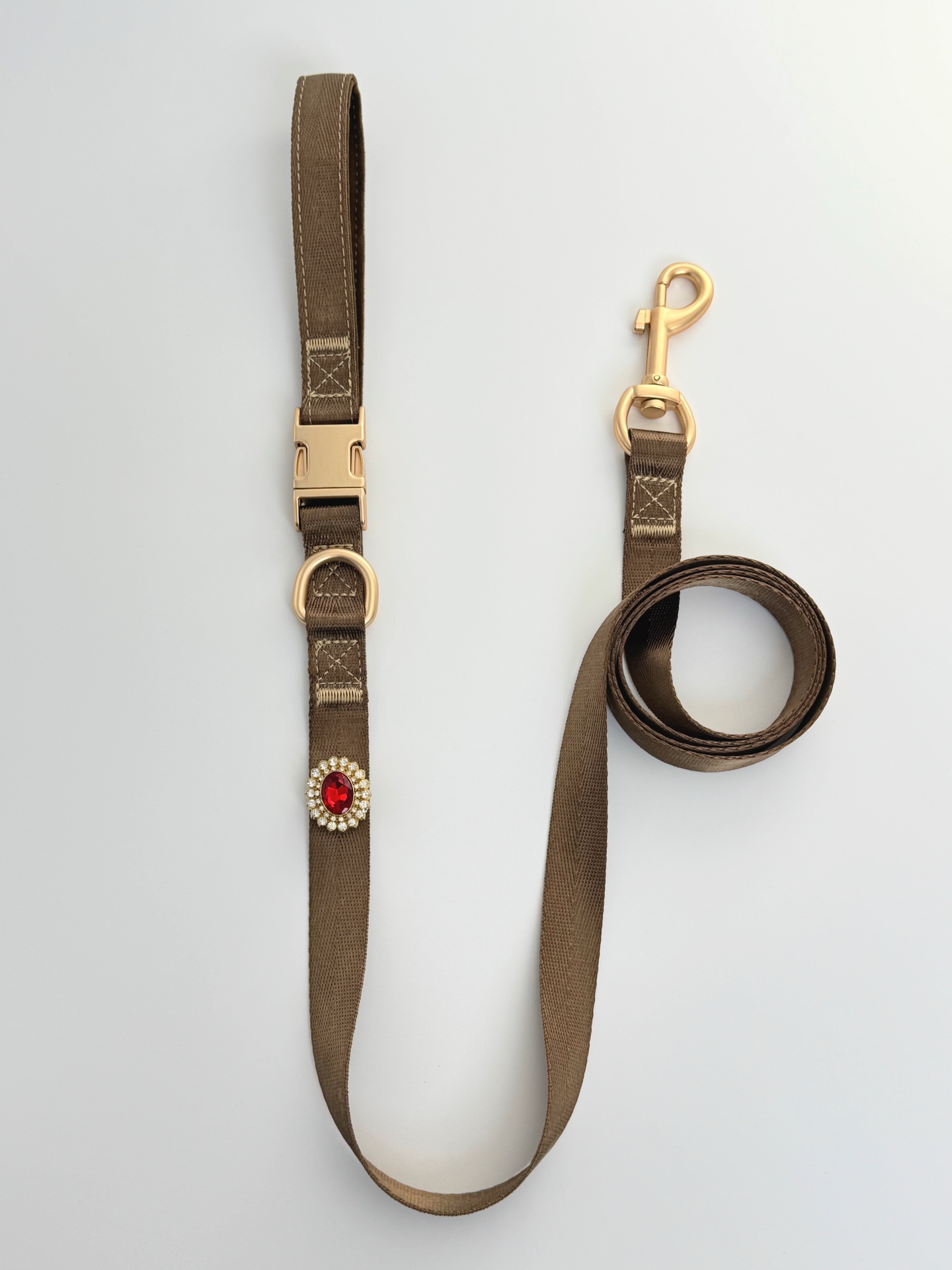 Cocoa Woven Leash · view 100354-04