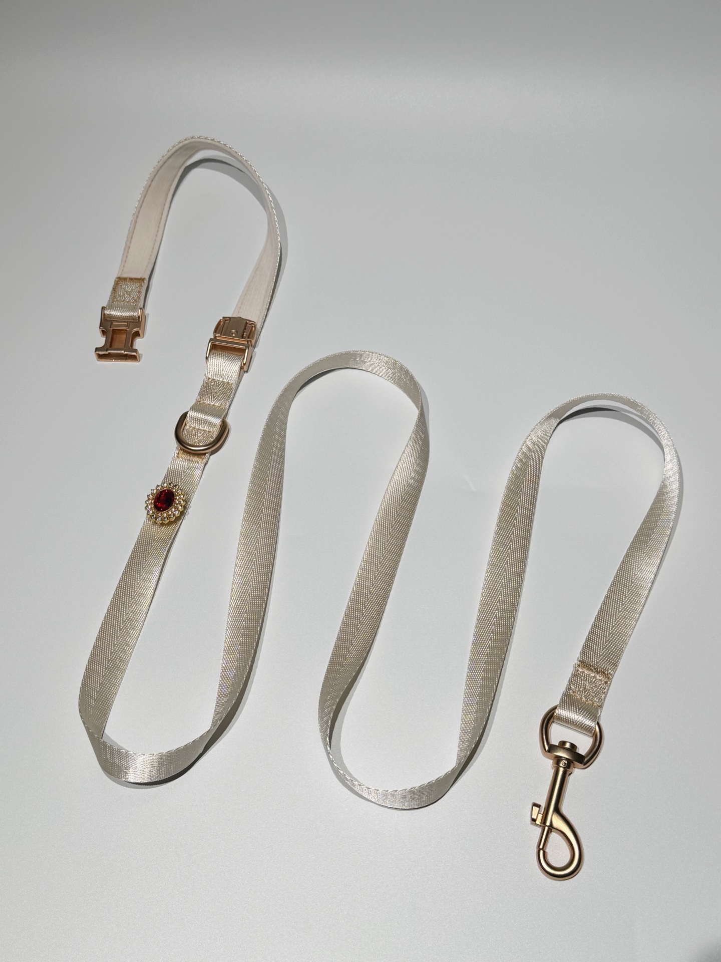 Ivory Woven Leash · view 100355-05
