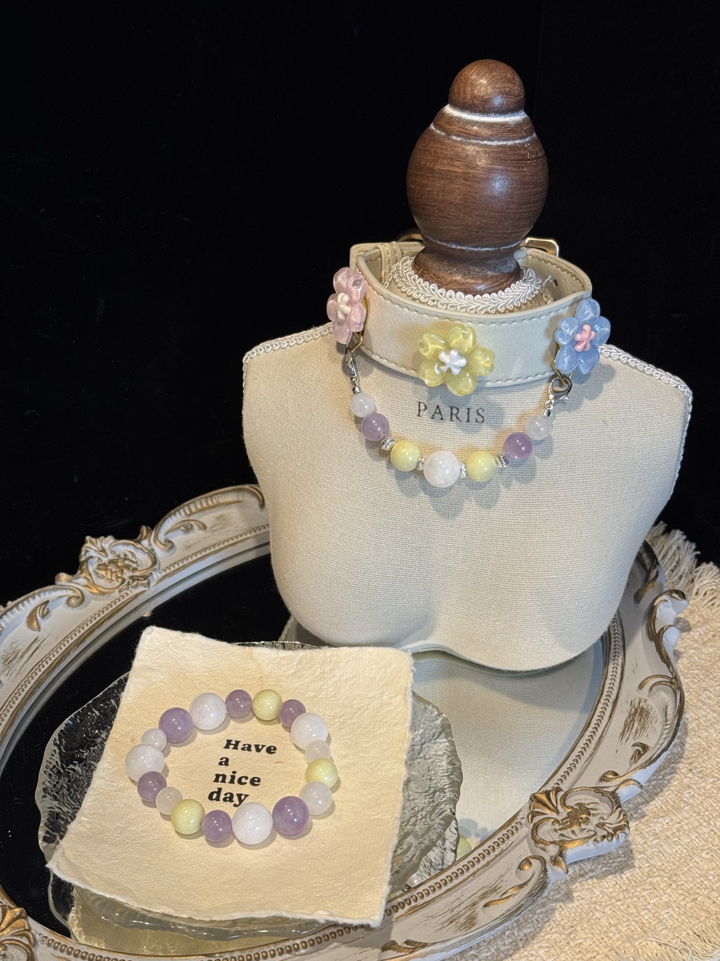 Lavender Lemon Snow Crystal Bracelet