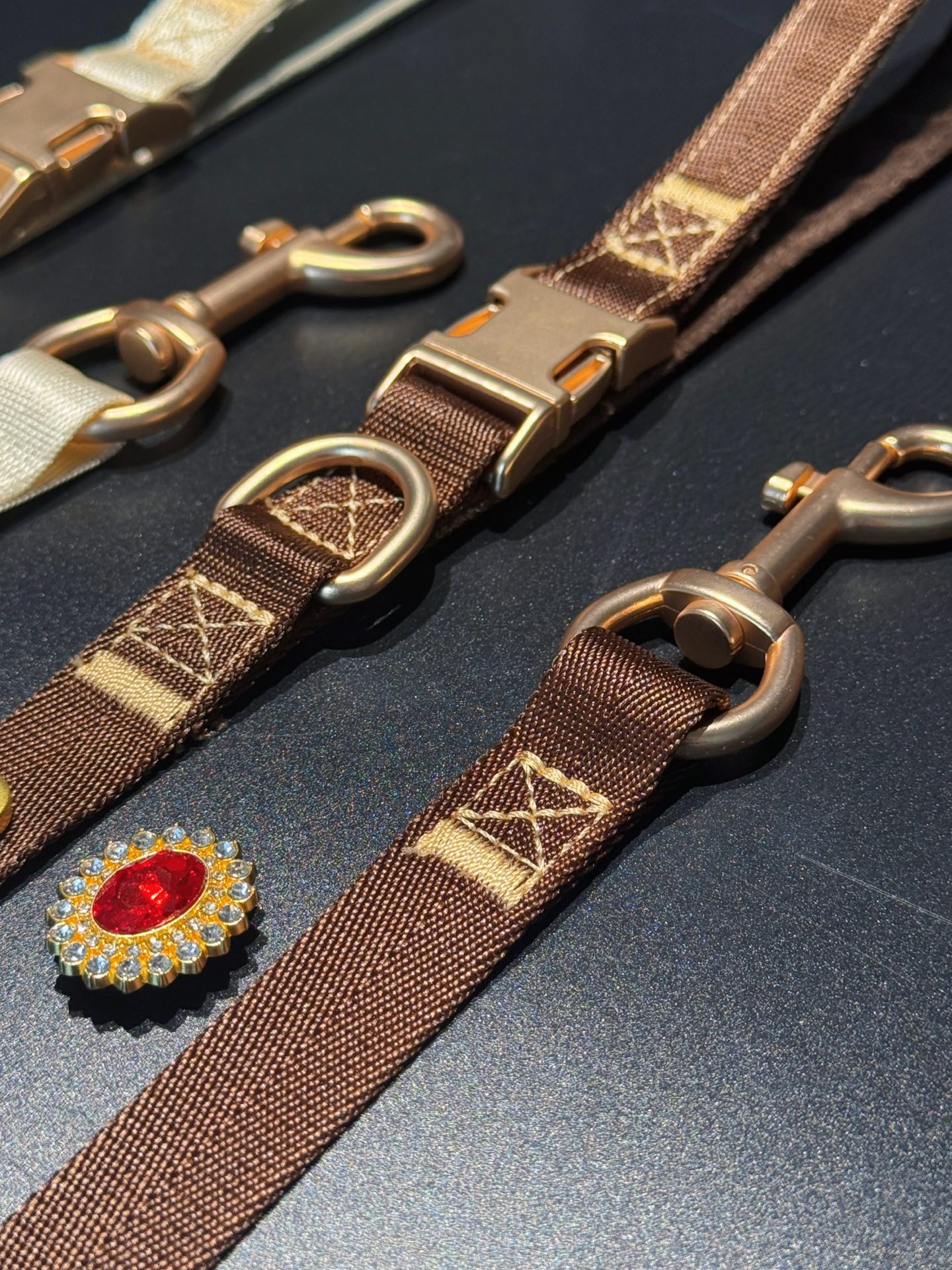 Ivory Woven Leash · view 100364-04