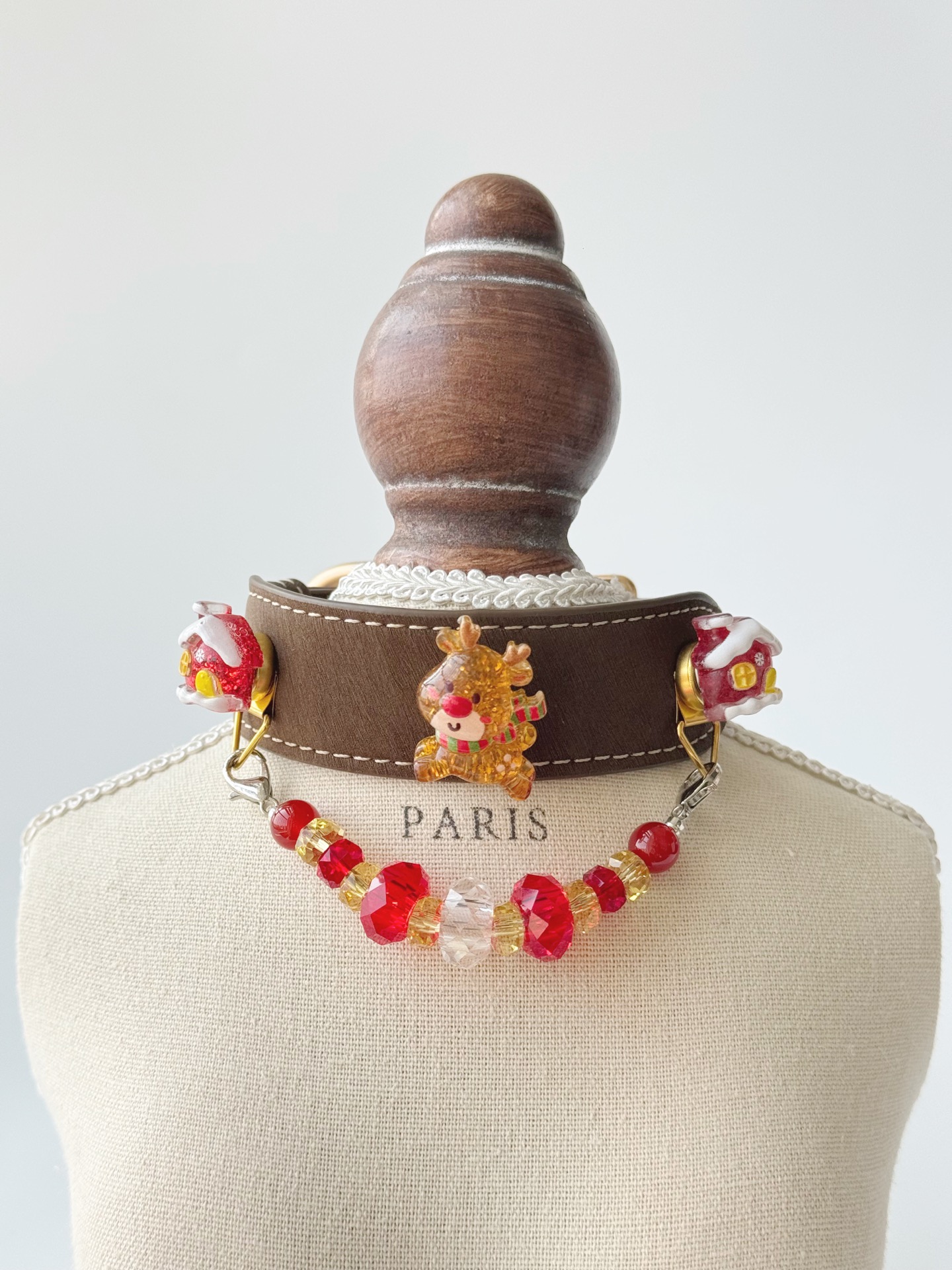 Christmas Cranberry Pet Collar · view 100370-01